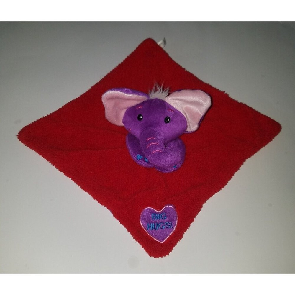 Petco Big Hugs Elephant Plush Lovey Dog Pet Toy Squeaker Red Purple Fleece